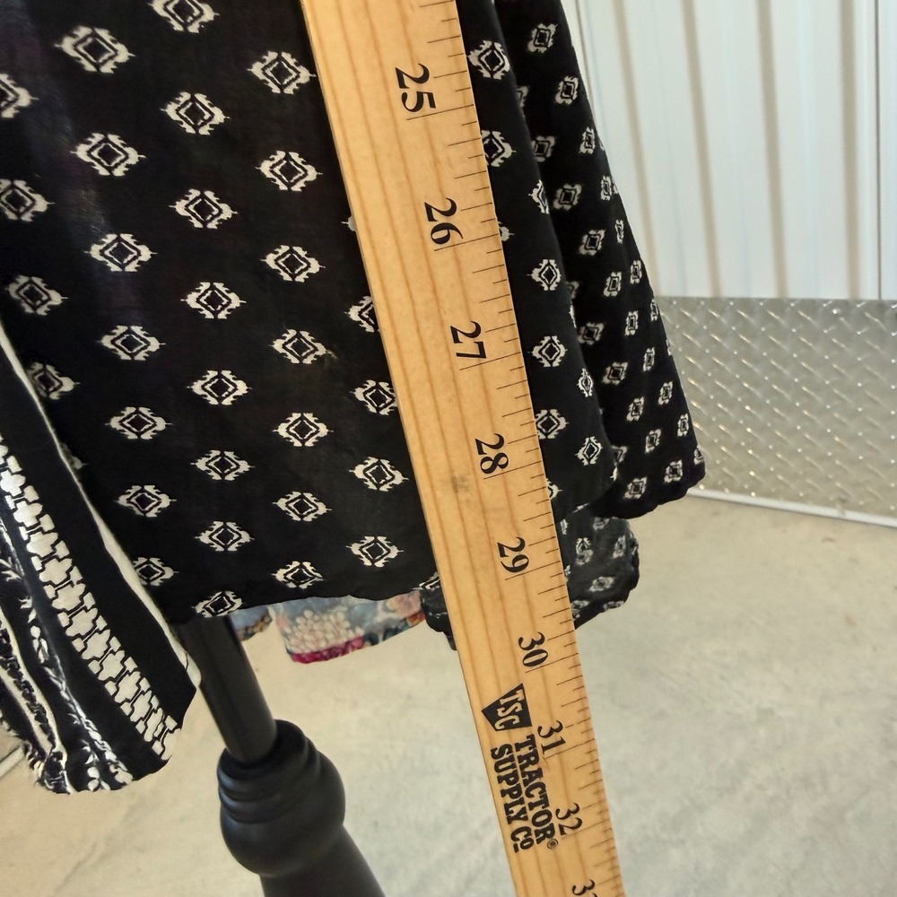 Anthropologie Cyrena Women's M Artsy Shirt Dress Black Multicolor Button Down - Picture 5 of 10